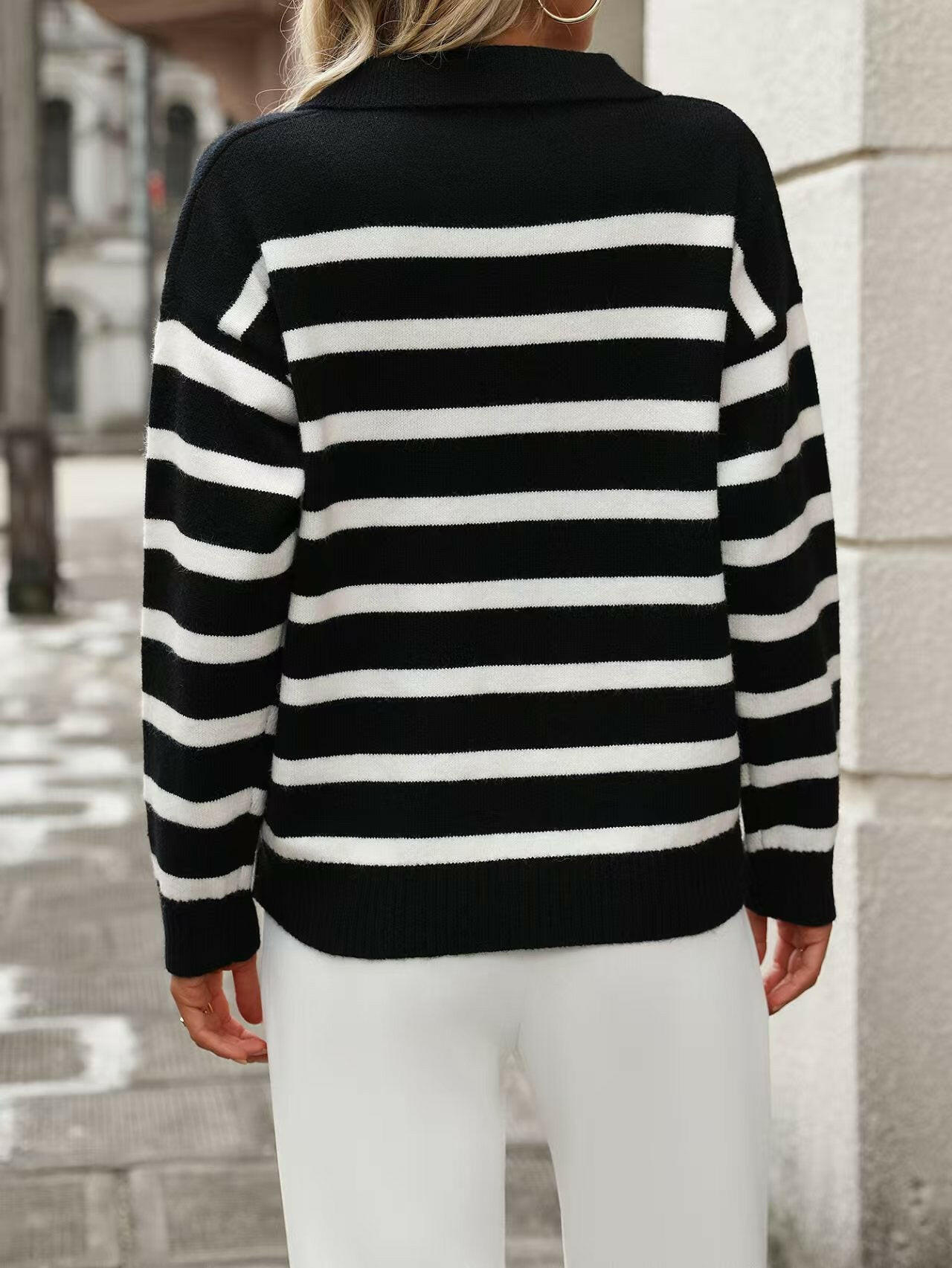 Coastal Stripes Knit Sweater-Sweaters-Krush Kandy, Women's Online Fashion Boutique Located in Phoenix, Arizona (Scottsdale Area)