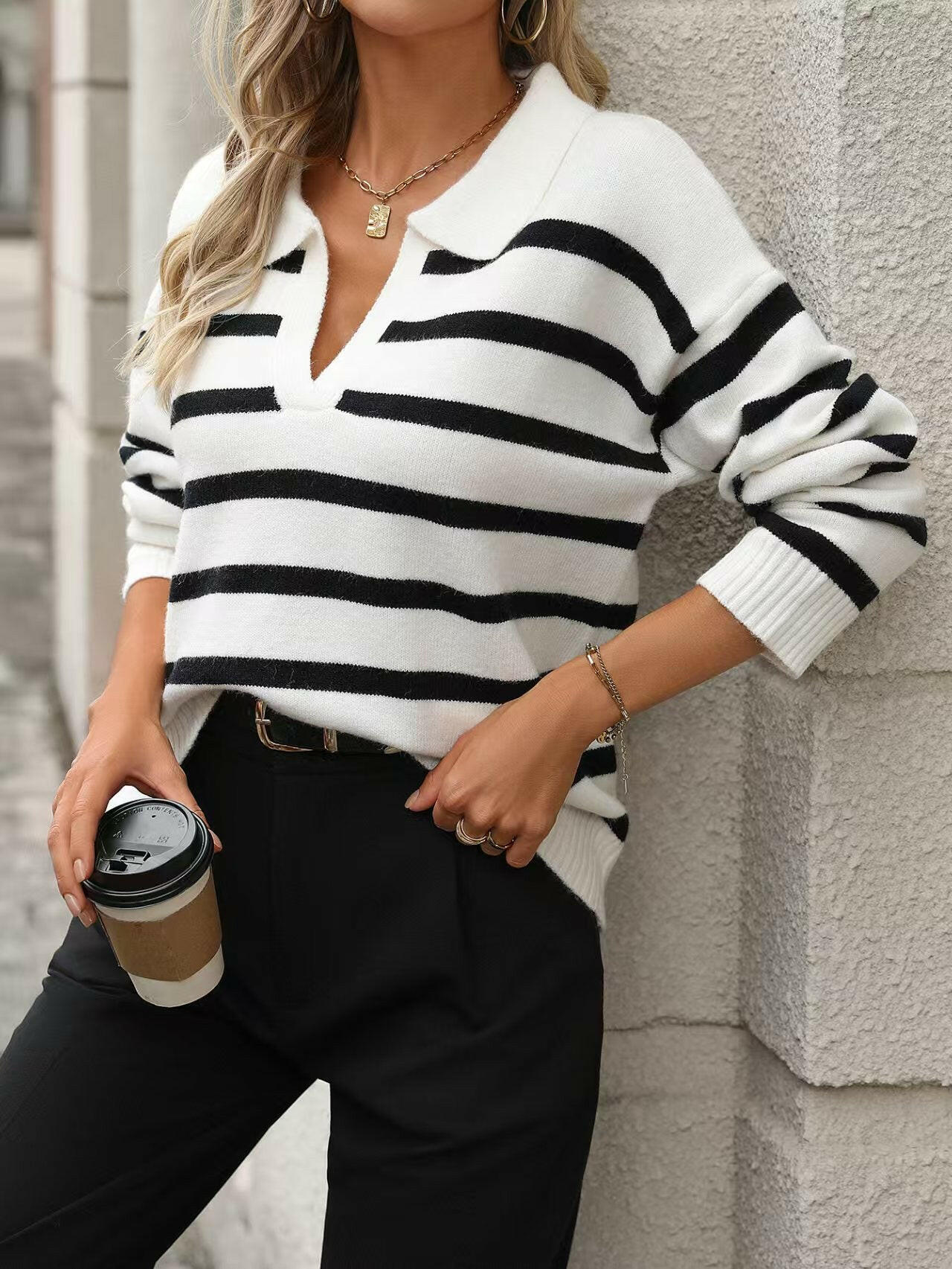 Coastal Stripes Knit Sweater-Sweaters-Krush Kandy, Women's Online Fashion Boutique Located in Phoenix, Arizona (Scottsdale Area)