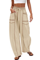 Wide Leg Contrast Barrel Pants-Pants-Krush Kandy, Women's Online Fashion Boutique Located in Phoenix, Arizona (Scottsdale Area)
