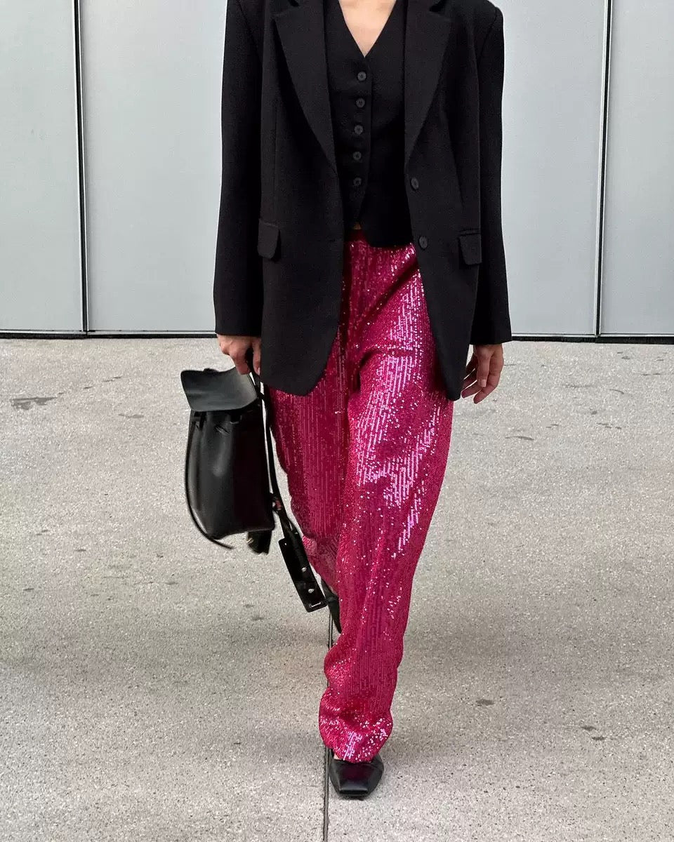 Sparkle & Shine Sequin Wide-Leg Pants-Pants-Krush Kandy, Women's Online Fashion Boutique Located in Phoenix, Arizona (Scottsdale Area)