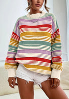 Retro Sunrise Stripe Knit Long Sleeve-Long Sleeve Tops-Krush Kandy, Women's Online Fashion Boutique Located in Phoenix, Arizona (Scottsdale Area)