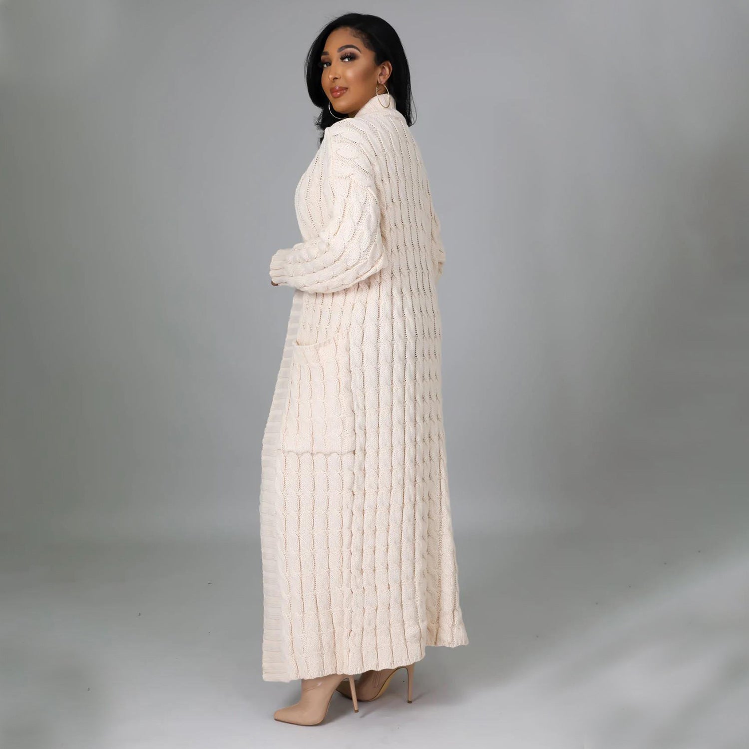 Set The Tone Open Long Knit Pocket Cardigan-Cardigans-Krush Kandy, Women's Online Fashion Boutique Located in Phoenix, Arizona (Scottsdale Area)