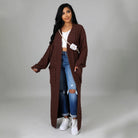 Set The Tone Open Long Knit Pocket Cardigan-Cardigans-Krush Kandy, Women's Online Fashion Boutique Located in Phoenix, Arizona (Scottsdale Area)