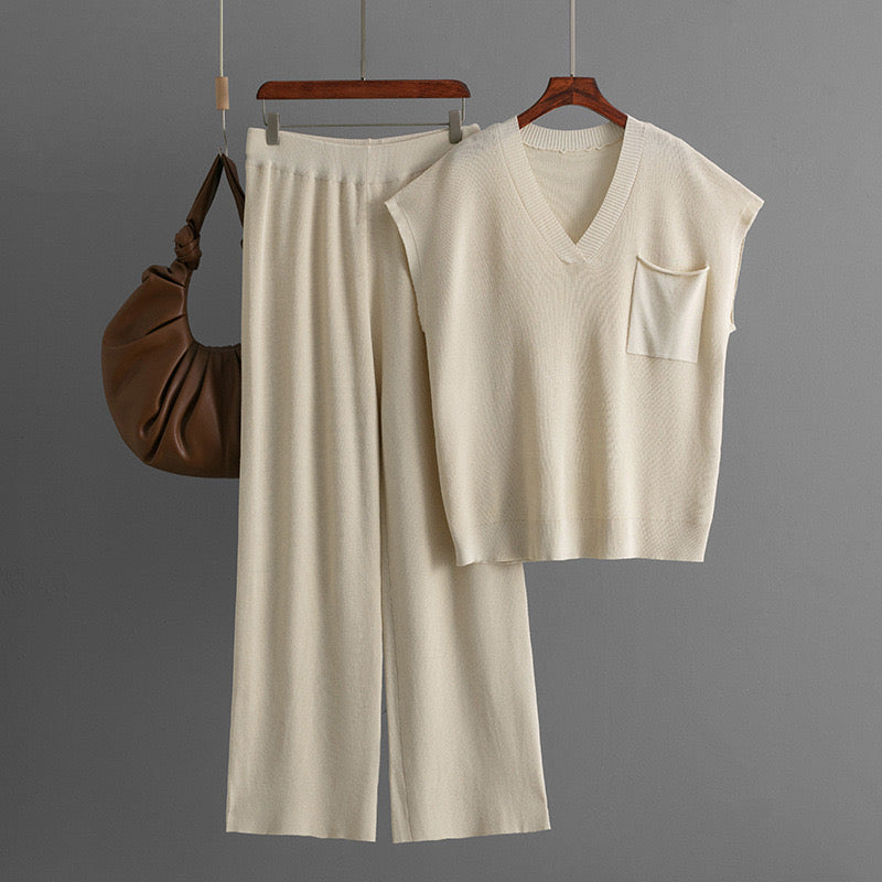 Effortless Chic Knit Lounge Set-2 Piece Outfit Sets-Krush Kandy, Women's Online Fashion Boutique Located in Phoenix, Arizona (Scottsdale Area)