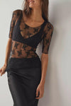 Sheer Lace Top-Blouses-Krush Kandy, Women's Online Fashion Boutique Located in Phoenix, Arizona (Scottsdale Area)