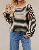 Classic Oversized Stripe Sweater-Tops-Krush Kandy, Women's Online Fashion Boutique Located in Phoenix, Arizona (Scottsdale Area)