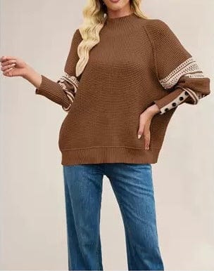 Retro Grid Waffle Knit Sweater-Sweaters-Krush Kandy, Women's Online Fashion Boutique Located in Phoenix, Arizona (Scottsdale Area)