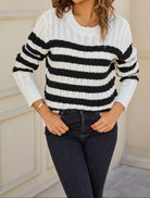 Krush Kandy Stripe Sweater-Tops-Krush Kandy, Women's Online Fashion Boutique Located in Phoenix, Arizona (Scottsdale Area)