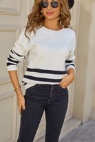 Stripe Theory Sweater-Tops-Krush Kandy, Women's Online Fashion Boutique Located in Phoenix, Arizona (Scottsdale Area)