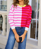 Half Way There Stripe Sweater-Tops-Krush Kandy, Women's Online Fashion Boutique Located in Phoenix, Arizona (Scottsdale Area)