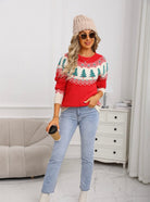 Vintage Pines Soft Knit Holiday Sweater-Sweaters-Krush Kandy, Women's Online Fashion Boutique Located in Phoenix, Arizona (Scottsdale Area)