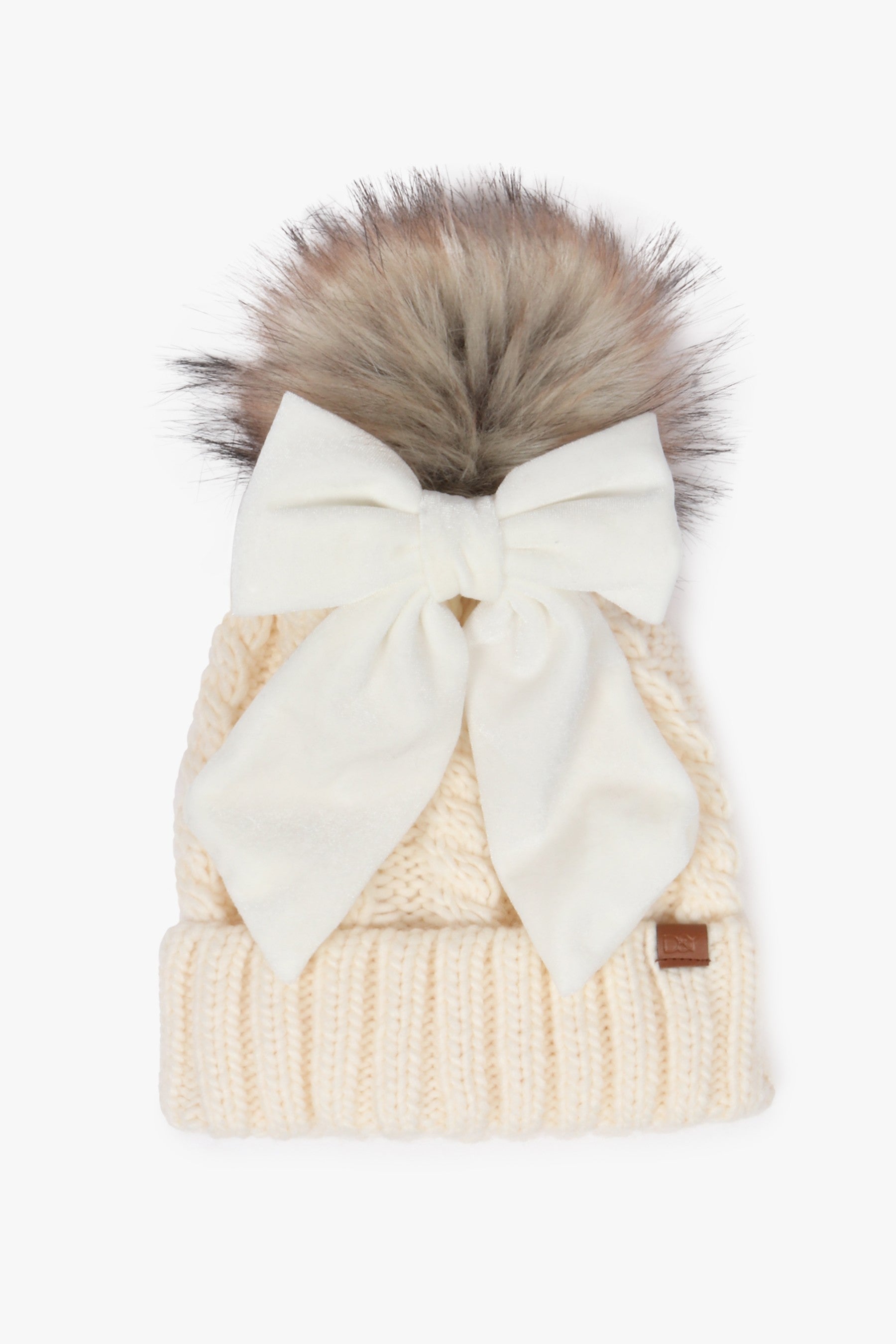 Snowbelle Convertible Bow Beanie-Hats-Krush Kandy, Women's Online Fashion Boutique Located in Phoenix, Arizona (Scottsdale Area)