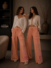 Papaya Bloom Studded Cargo Pants