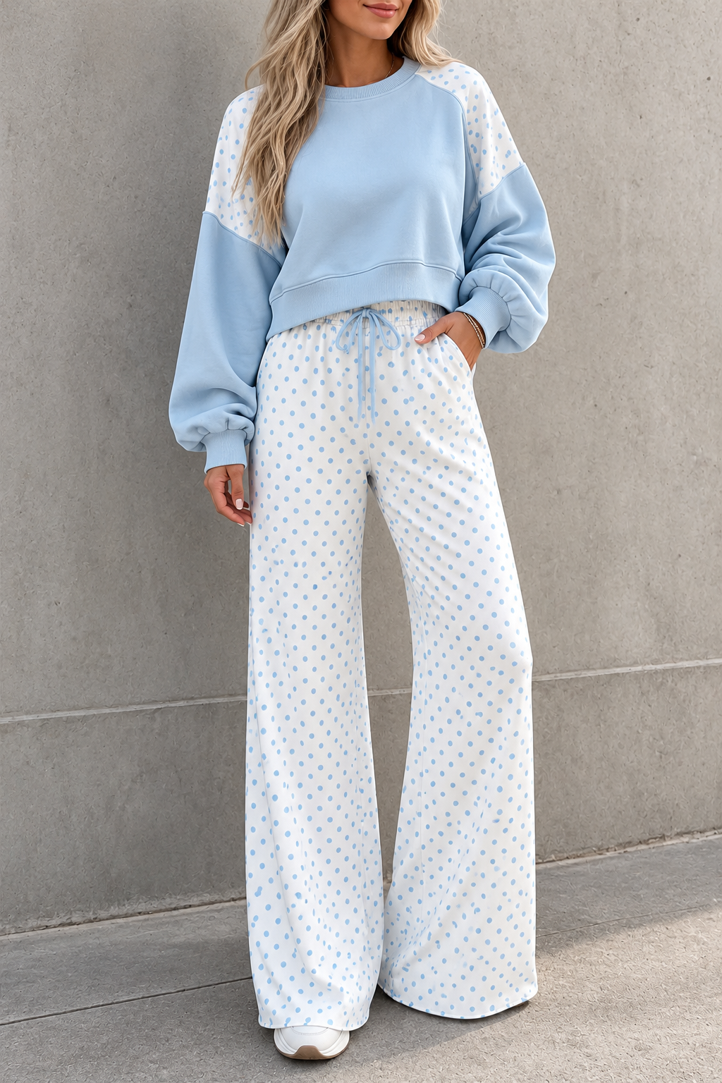 Pastel Blue Polka Dot Loungewear.png
