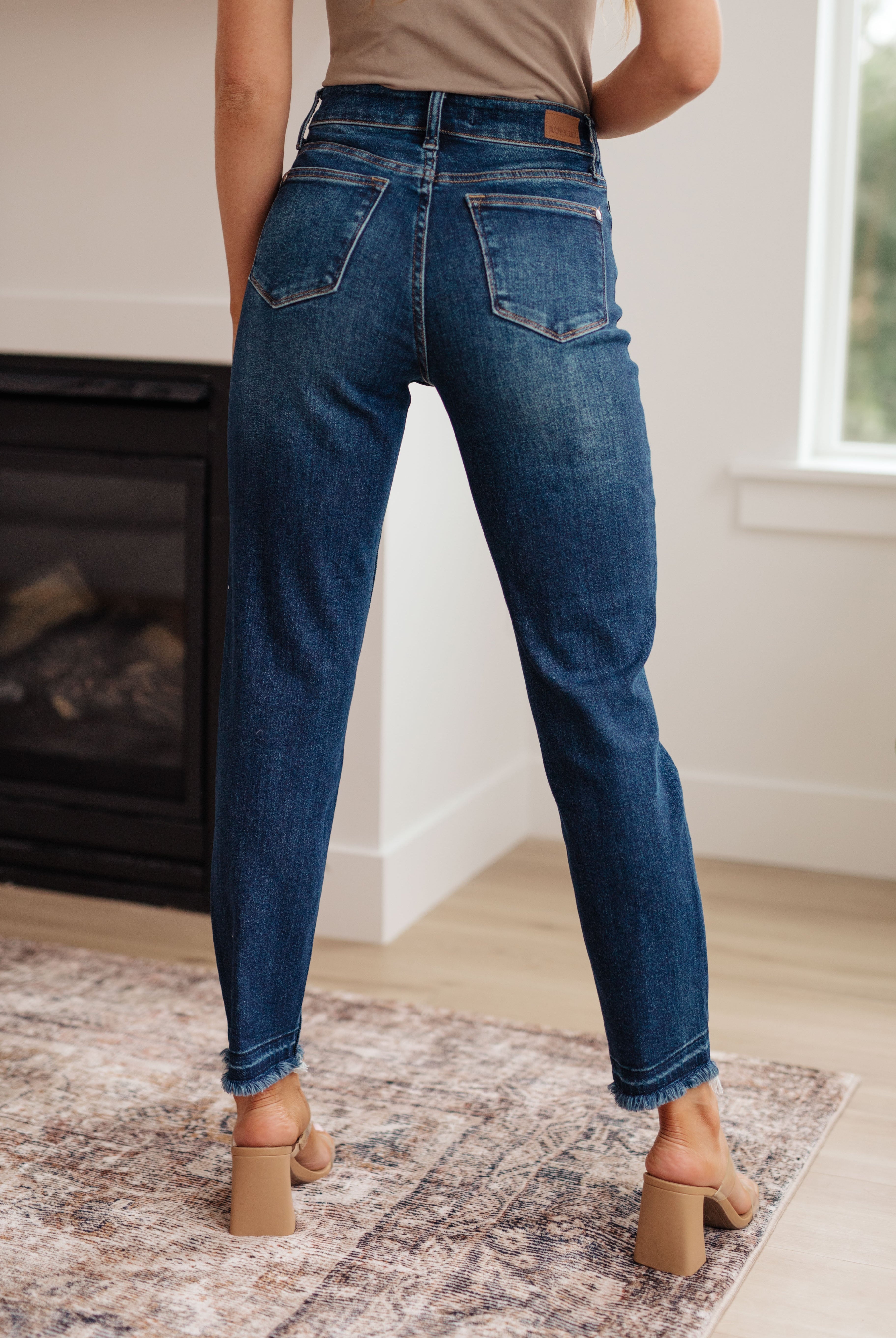 JUDY BLUE Phillipa High Rise Release Hem Slim Jeans-Jeans-Krush Kandy, Women's Online Fashion Boutique Located in Phoenix, Arizona (Scottsdale Area)