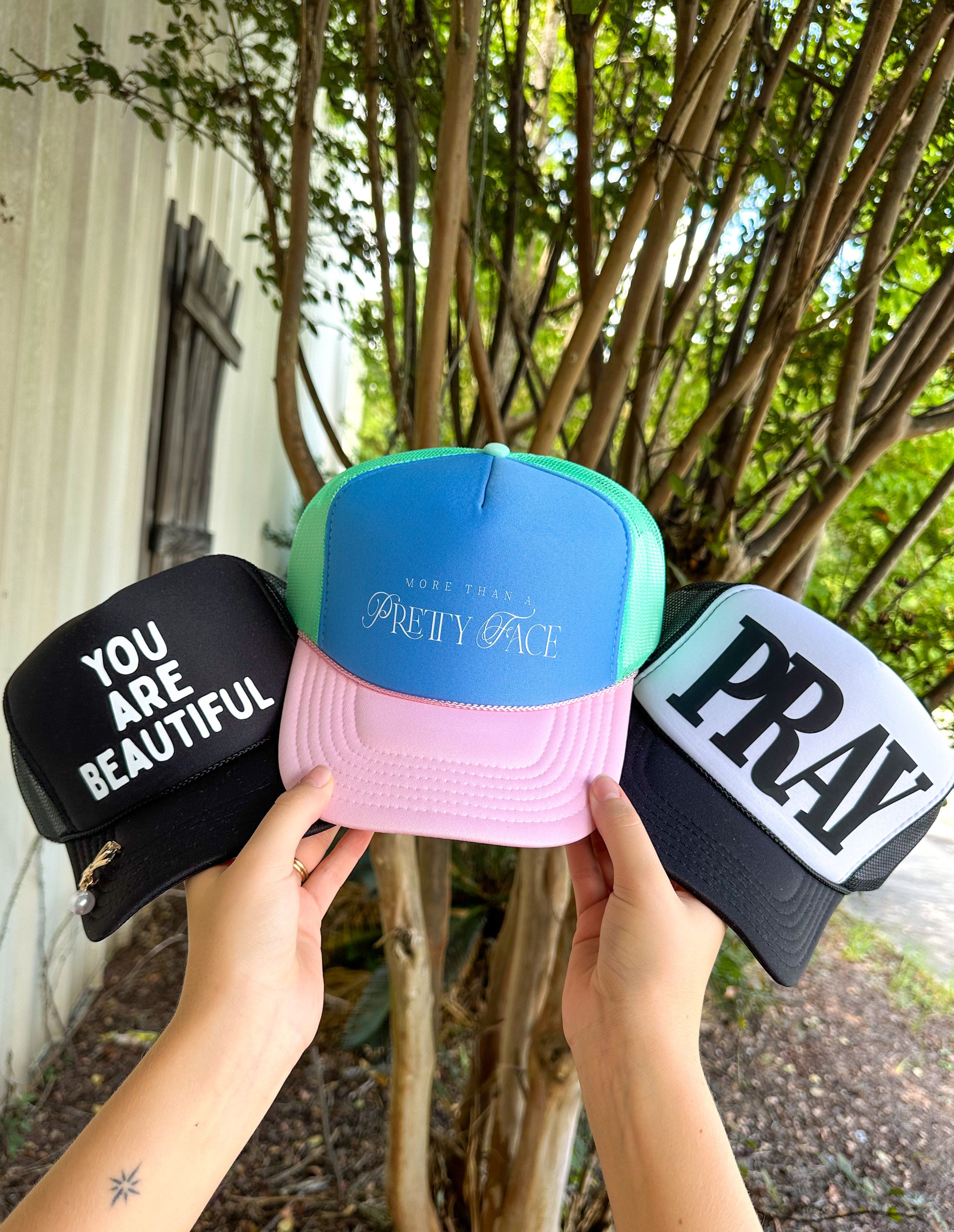PRAY Black & White Trucker Hat-hat-Krush Kandy, Women's Online Fashion Boutique Located in Phoenix, Arizona (Scottsdale Area)