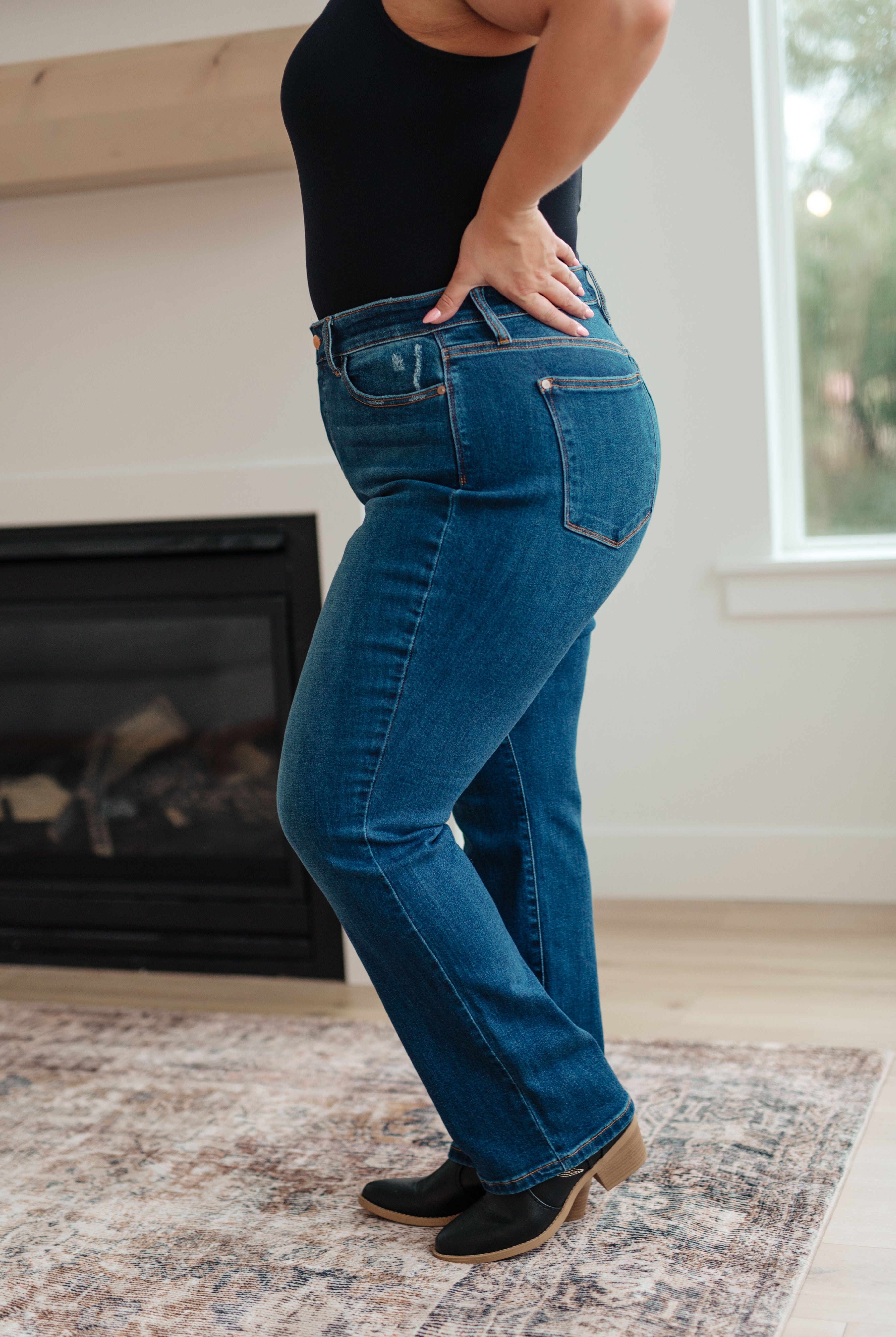 JUDY BLUE Pippa High Rise Button Fly Straight Jeans-Jeans-Krush Kandy, Women's Online Fashion Boutique Located in Phoenix, Arizona (Scottsdale Area)