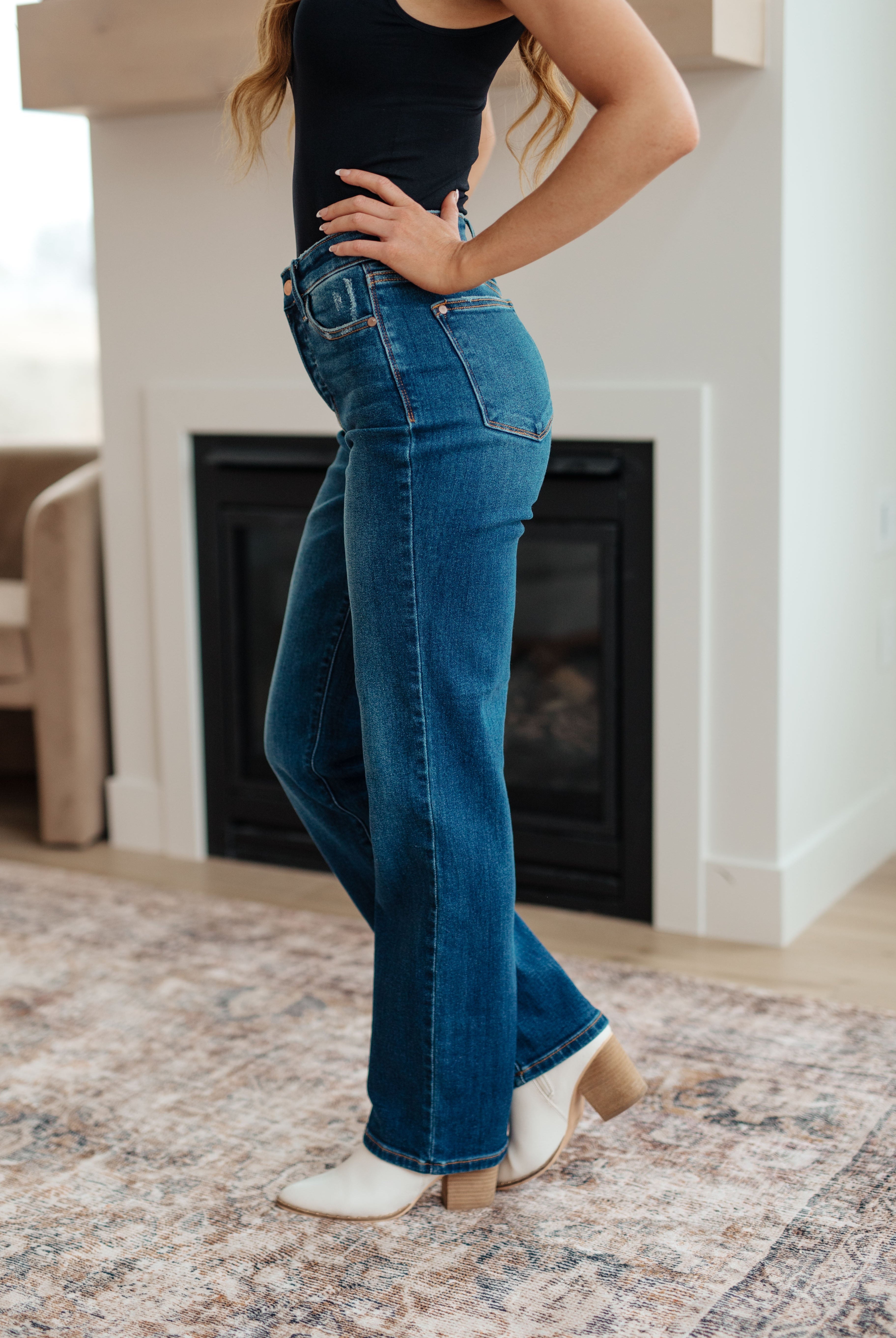 JUDY BLUE Pippa High Rise Button Fly Straight Jeans-Jeans-Krush Kandy, Women's Online Fashion Boutique Located in Phoenix, Arizona (Scottsdale Area)