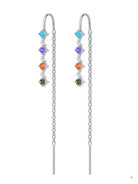 Sterling Silver Cubic Zirconia Tassel Minimalist Threader Earring-Earrings-Krush Kandy, Women's Online Fashion Boutique Located in Phoenix, Arizona (Scottsdale Area)