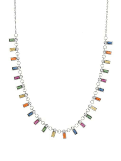 Multi Cubic Zirconia Minimalist Necklace-Necklaces-Krush Kandy, Women's Online Fashion Boutique Located in Phoenix, Arizona (Scottsdale Area)