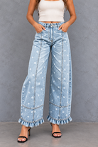 Polka Dot Ruffle-Hem Jeans Studio Look.png