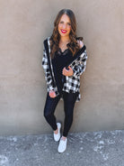 Risen See You Soon Fray Hooded Flannel-Jackets-Krush Kandy, Women's Online Fashion Boutique Located in Phoenix, Arizona (Scottsdale Area)