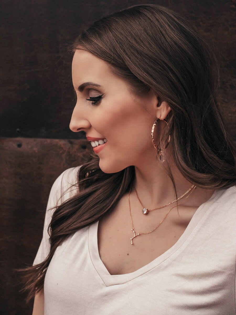 Krush Kouture: Hammered Hoop Earrings with Charm-Hoop Earrings-Krush Kandy, Women's Online Fashion Boutique Located in Phoenix, Arizona (Scottsdale Area)