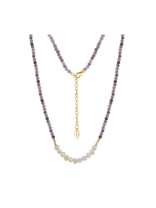 Natural Stone & Pearl Bohemian Necklace-Necklaces-Krush Kandy, Women's Online Fashion Boutique Located in Phoenix, Arizona (Scottsdale Area)