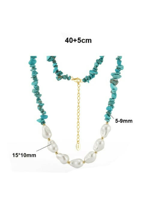 Turquoise & Pearl Vintage Beaded Necklace-Necklaces-Krush Kandy, Women's Online Fashion Boutique Located in Phoenix, Arizona (Scottsdale Area)
