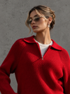 Sloane Avenue Ribbed Half-Zip Collared Sweater