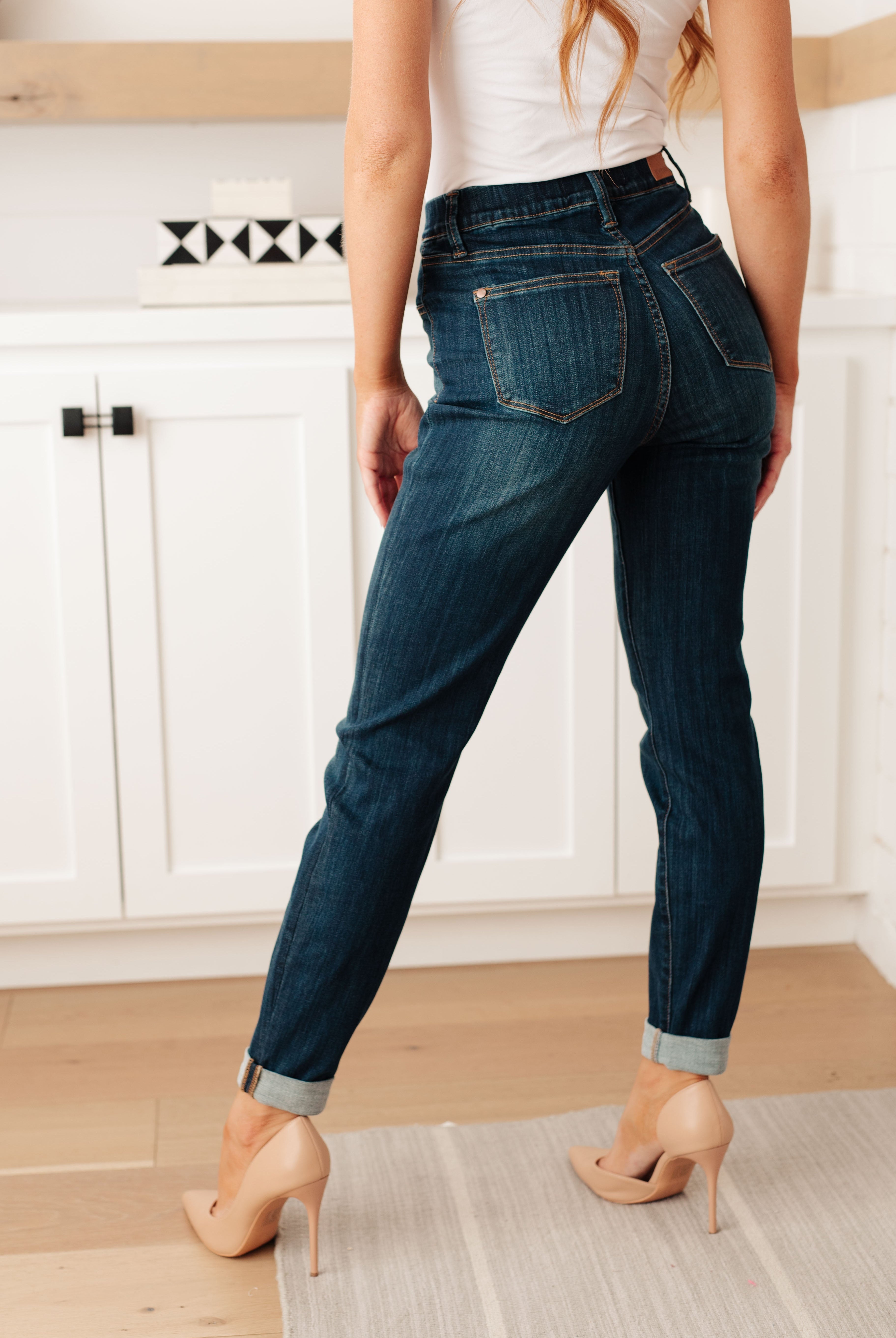 JUDY BLUE Rowena High Rise Pull On Double Cuff Slim Jeans-Jeans-Krush Kandy, Women's Online Fashion Boutique Located in Phoenix, Arizona (Scottsdale Area)