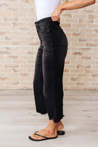 Judy Blue Ryan High Rise Button Fly Wide Leg Crop Jeans-Jeans-Krush Kandy, Women's Online Fashion Boutique Located in Phoenix, Arizona (Scottsdale Area)