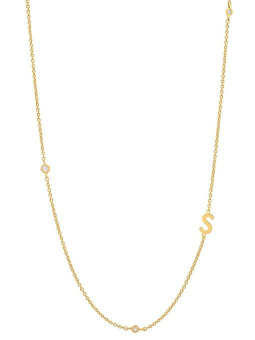 Cubic Zirconia Letter Minimalist Necklace-Necklaces-Krush Kandy, Women's Online Fashion Boutique Located in Phoenix, Arizona (Scottsdale Area)