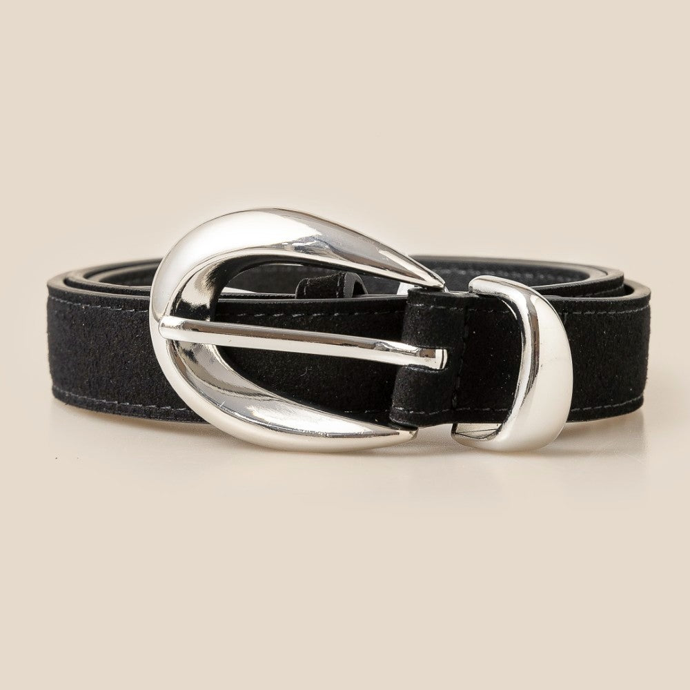 Oval Buckle Soft Leather Belt