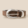 Oval Buckle Soft Leather Belt