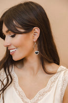 With All My Love Stone Heart Drop Hoop Earring-Earrings-Krush Kandy, Women's Online Fashion Boutique Located in Phoenix, Arizona (Scottsdale Area)