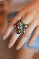 Sage Meadow Green & Wildflower Cluster Statement Ring S.NO 14.jpeg