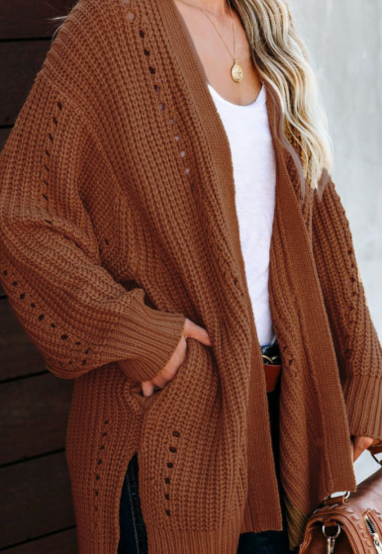 (S-2X, 4 Colors!) Drop Sleeve Cable Knit Cardigan-Cardigans-Krush Kandy, Women's Online Fashion Boutique Located in Phoenix, Arizona (Scottsdale Area)