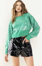 Sequin Long Sleeve Sweater-Sweaters-Krush Kandy, Women's Online Fashion Boutique Located in Phoenix, Arizona (Scottsdale Area)