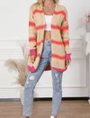 Pop of Pink Stripe Cardigan | S-2X-Cardigans-Krush Kandy, Women's Online Fashion Boutique Located in Phoenix, Arizona (Scottsdale Area)