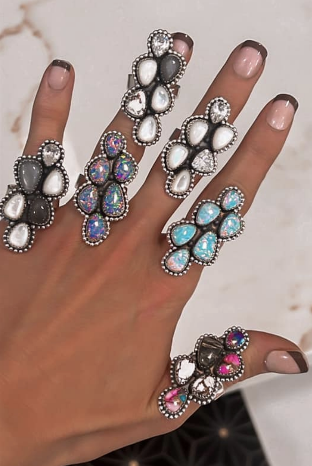 Crystal & Mixed Stone Crawler Ring | Krush Exclusive | PRE ORDER-Rings-Krush Kandy, Women's Online Fashion Boutique Located in Phoenix, Arizona (Scottsdale Area)