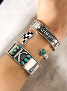 Initial Stone Cuff PREORDER-Cuffs-Krush Kandy, Women's Online Fashion Boutique Located in Phoenix, Arizona (Scottsdale Area)