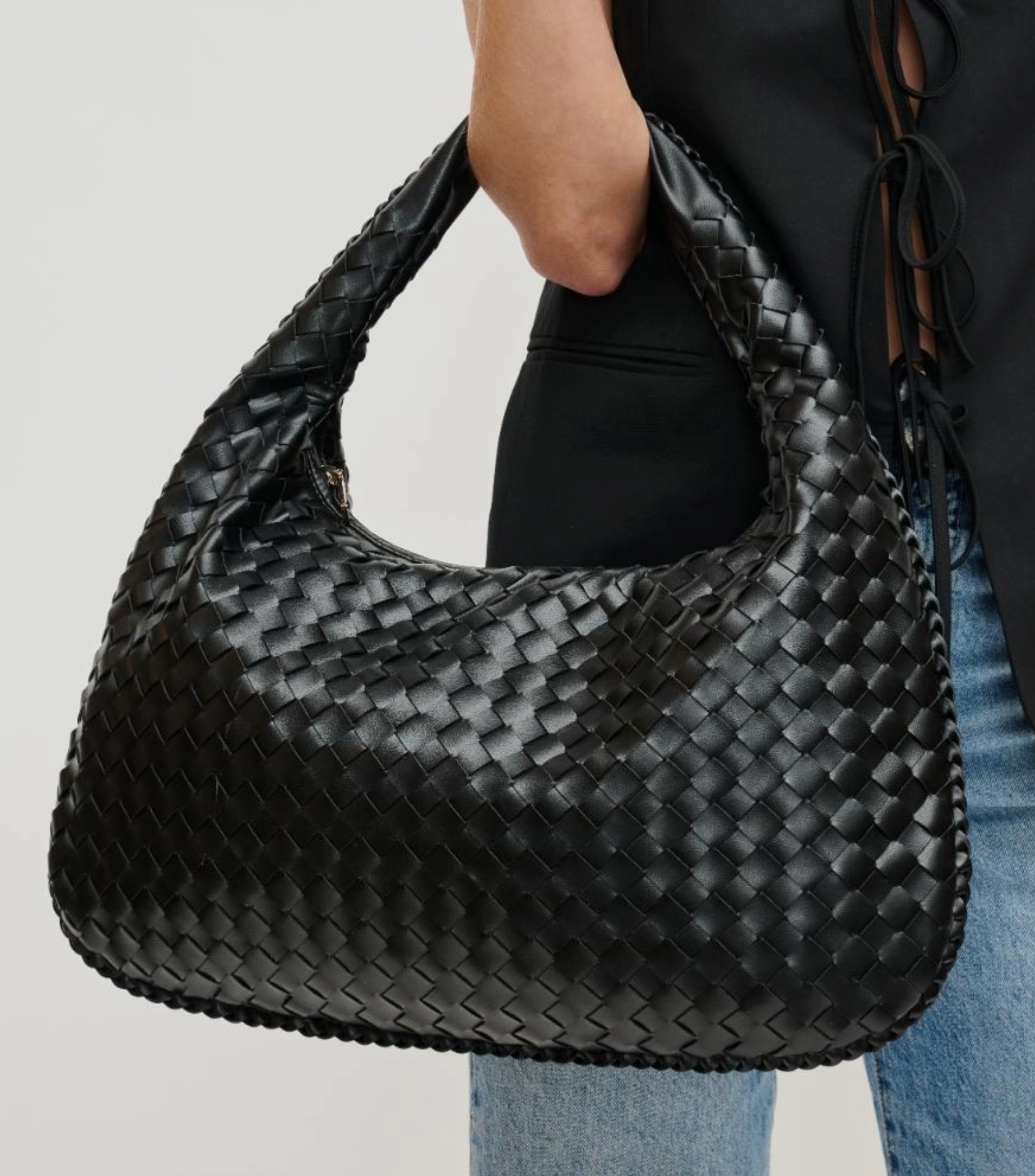 Vegan Leather Woven Hobo Bag-Purses & Bags-Krush Kandy, Women's Online Fashion Boutique Located in Phoenix, Arizona (Scottsdale Area)