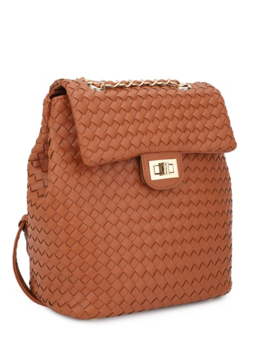 Sienna Woven Vegan Leather Backpack-Purses & Bags-Krush Kandy, Women's Online Fashion Boutique Located in Phoenix, Arizona (Scottsdale Area)