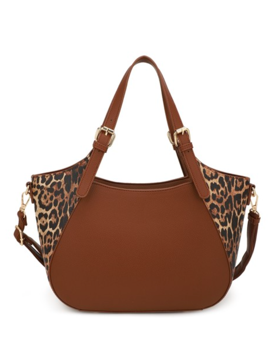 Luna Leopard Accent Satchel - Bold Style Meets Timeless Elegance-Purses & Bags-Krush Kandy, Women's Online Fashion Boutique Located in Phoenix, Arizona (Scottsdale Area)