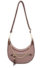 Nova Chain Monochromatic Checkered Detail Crossbody-Purses & Bags-Krush Kandy, Women's Online Fashion Boutique Located in Phoenix, Arizona (Scottsdale Area)