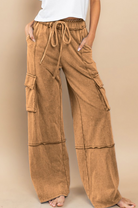 Mineral Washed French Terry Cargo Pants-Bottoms-Krush Kandy, Women's Online Fashion Boutique Located in Phoenix, Arizona (Scottsdale Area)