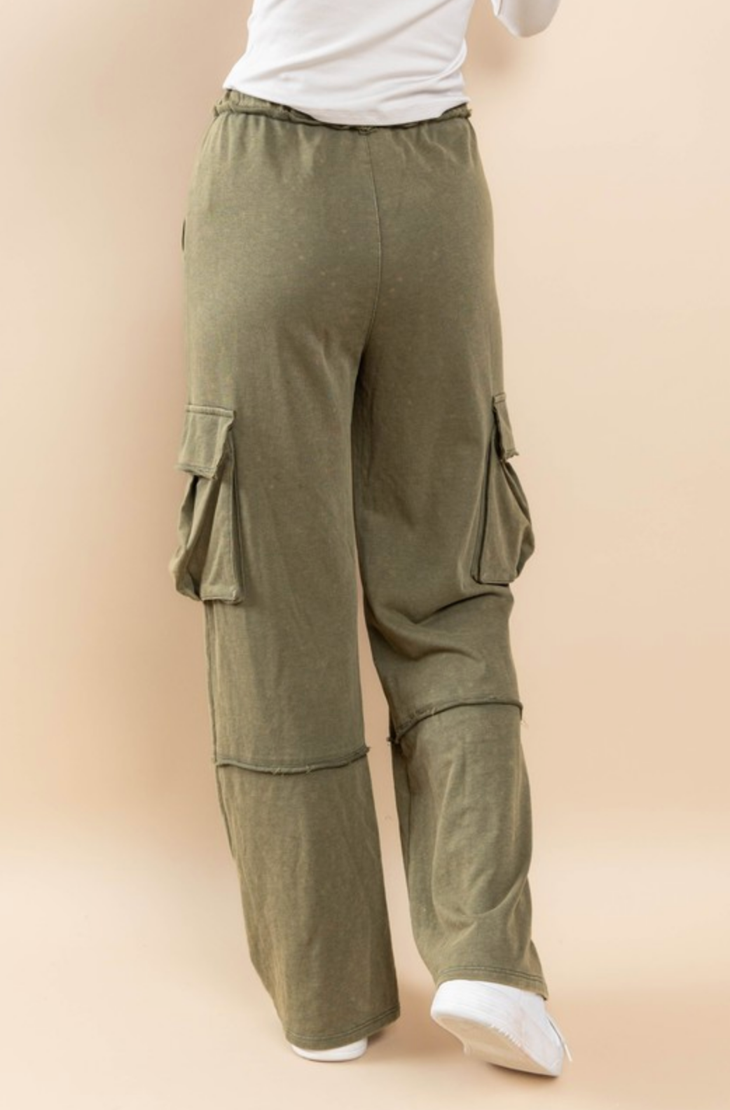 Mineral Washed French Terry Cargo Pants-Bottoms-Krush Kandy, Women's Online Fashion Boutique Located in Phoenix, Arizona (Scottsdale Area)