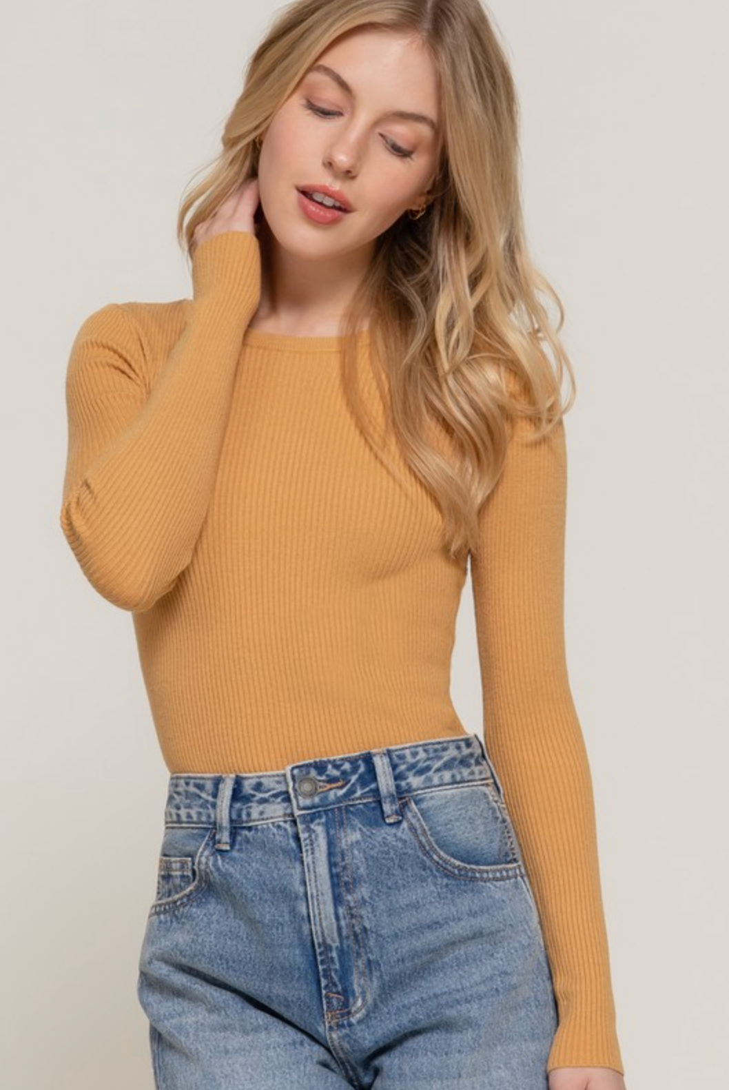 Luxe Ribbed Crew Sweater-Tops-Krush Kandy, Women's Online Fashion Boutique Located in Phoenix, Arizona (Scottsdale Area)