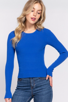 Luxe Ribbed Crew Sweater-Tops-Krush Kandy, Women's Online Fashion Boutique Located in Phoenix, Arizona (Scottsdale Area)